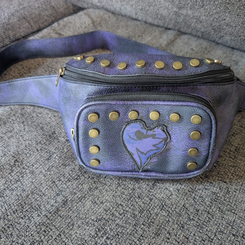 Purple and Gold Studded Women's Bag